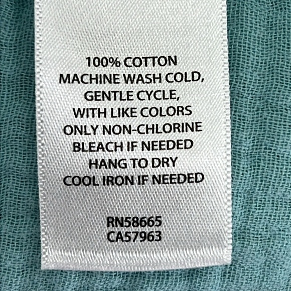 Caslon Women’s Button-Front Shirt/Tunic Sz 2X Aqua 100% Cotton Loose & Comfy Fit - Picture 8 of 11